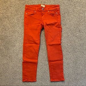 Paige Burnt Orange Cropped Skinny Jeans